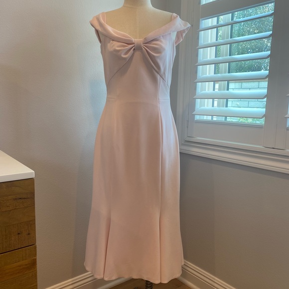 NWT Gal Meets Glam Off Shoulder Pink MIDI Dress 12 - Picture 4 of 6
